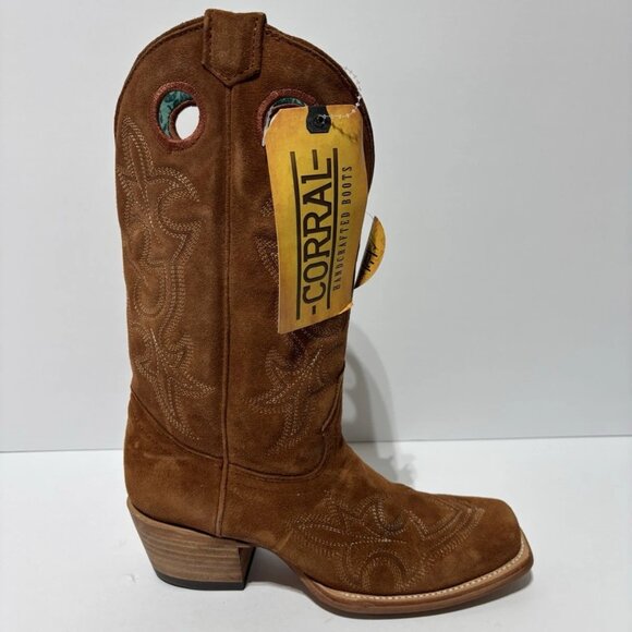 Corral Women’s Shedron Suede Western Boots Brown, Size 7 M - Picture 1 of 6